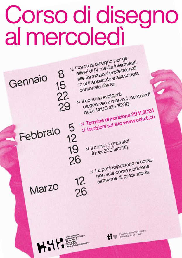 Locandina Iscrizioni al corso di disegno